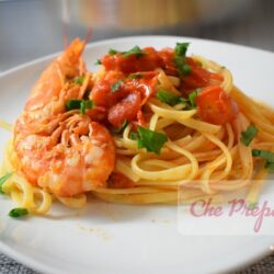 Linguine con gamberoni